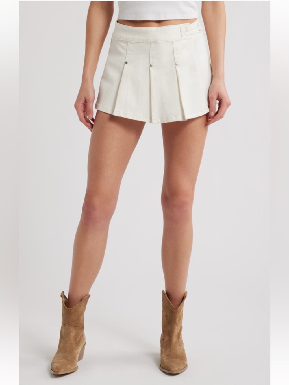 Amelia Pleated Stretch Twill Skort